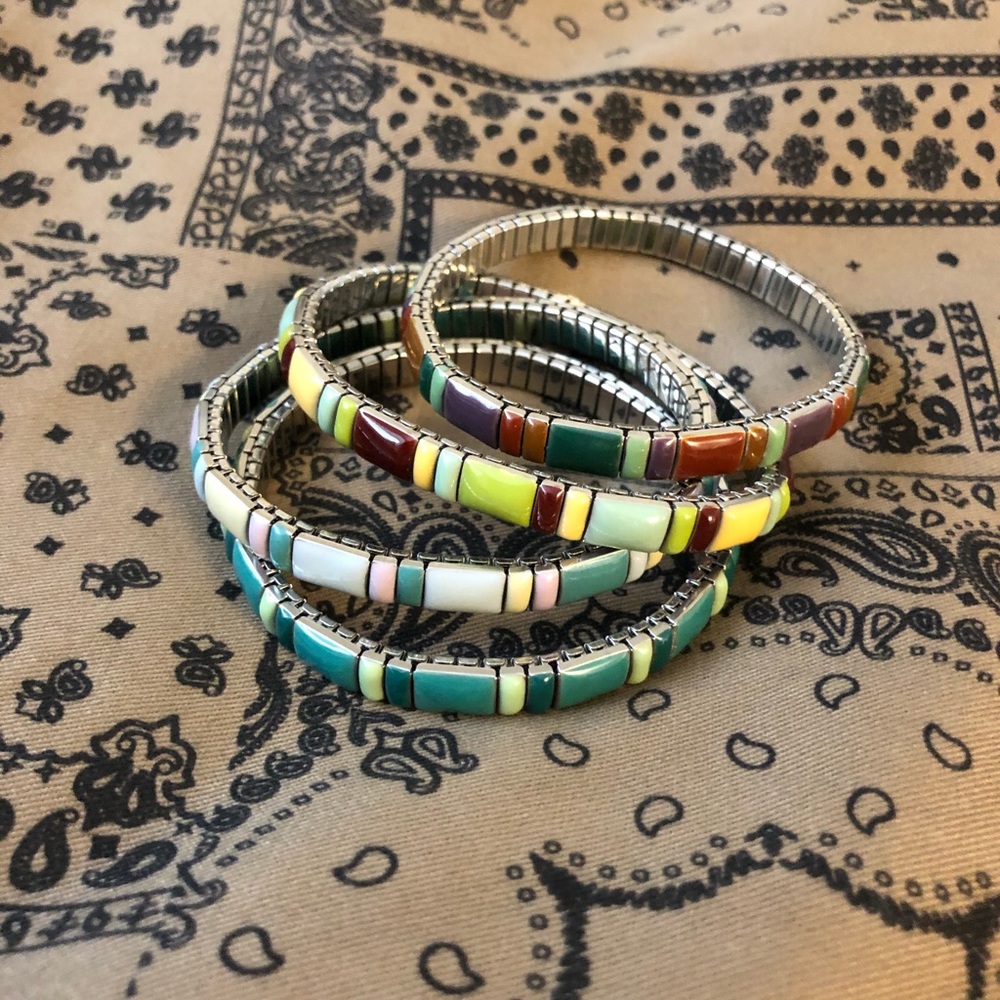 Liz Claiborne Stretch enamel bracelets, a set